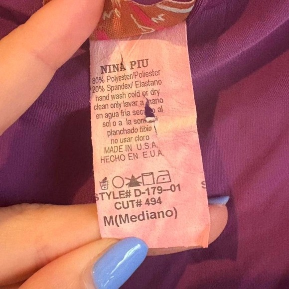 Vintage Nina Piu Purple Sleeveless Bodycon Dress Size Medium Asymmetrical Fairy - Picture 6 of 8